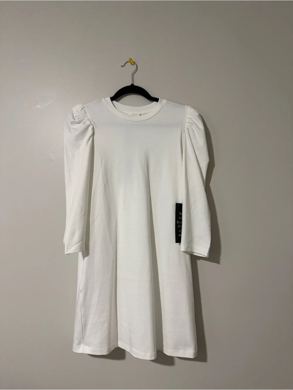 Pomander Place White Vesty Puff-Sleeve Mini Dress